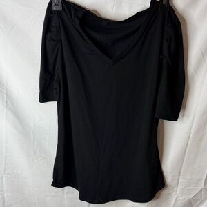 Elegant Black V-Neck Women's Tee